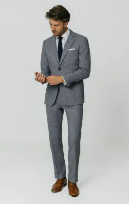 Costume tweed Donegal bleu
