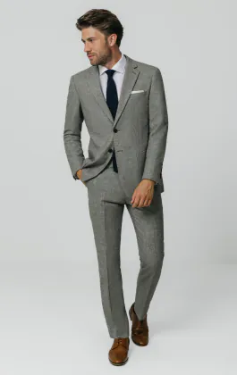 Costume tweed Donegal gris clair