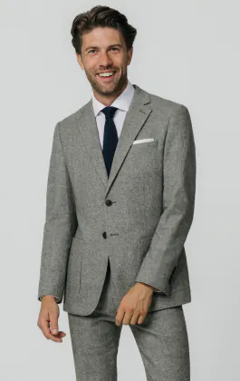 Costume tweed Donegal gris clair