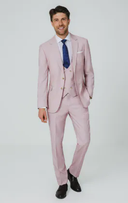 Costume 3 pièces rose peau de requin