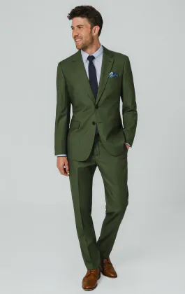 Costume en tissu texturé vert pin