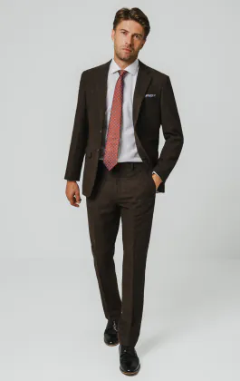 Costume tweed Donegal brun foncé