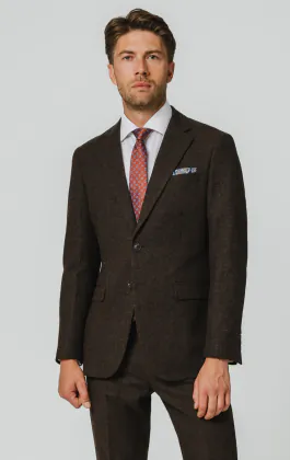 Costume tweed Donegal brun foncé