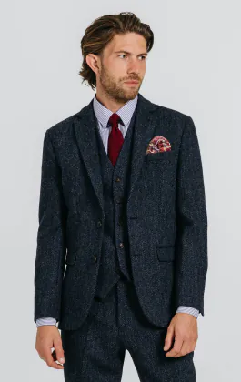 Harris Tweed Costume Bleu à Chevrons