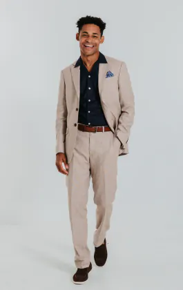Costume en lin sable coupe slim