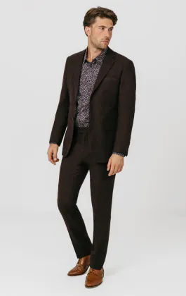 Costume tweed Donegal bordeaux