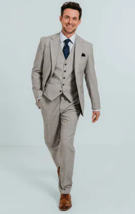 Costume 3 pièces en flanelle gris