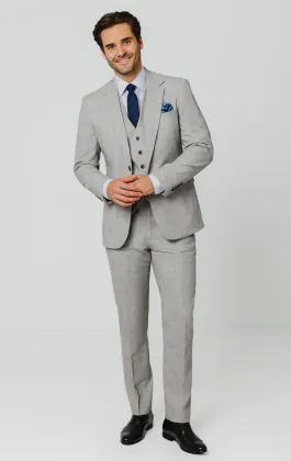 Costume 3 pièces en flanelle gris