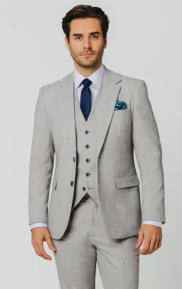 Costume 3 pièces en flanelle gris