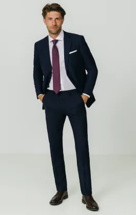 Costume tweed Donegal bleu marine
