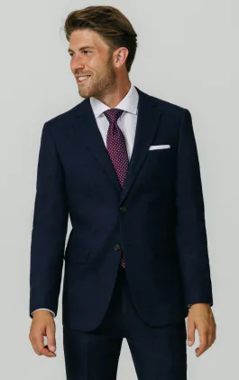Costume tweed Donegal bleu marine