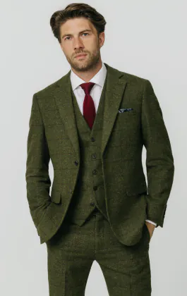 Gilet Homme Alexander Dobell Vert Tweed – Taille 42 – Occasion