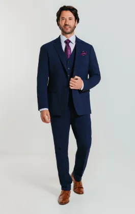 Costume 3 pièces bleu coupe slim