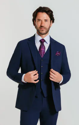 Costume 3 pièces bleu coupe slim
