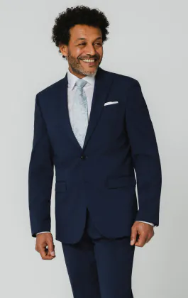Costume bleu col en pique