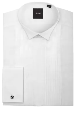 Chemise habillée, plissée devant, col cassé