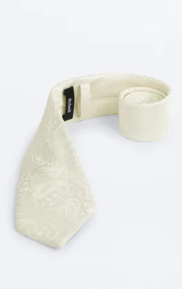 Cravate crème à motif cachemire