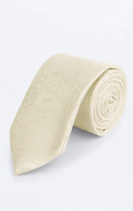 Cravate crème à motif cachemire