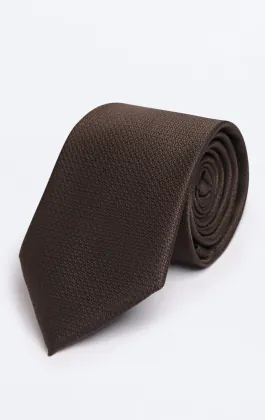 Cravate texturée à marron