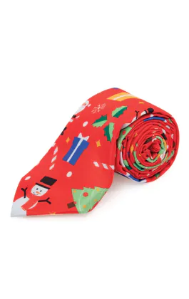 Cravate de Noël Rouge Festif 