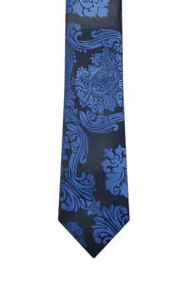 Cravate Jacquard Victorien Bleu