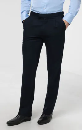 Pantalon de jaquette bleu marine à chevrons