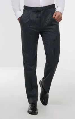 Pantalon rayé noir & gris pour jaquette