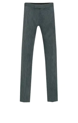 Pantalon de jaquette rayé noir & gris garçon