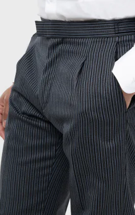 Pantalon rayé noir & gris pour jaquette