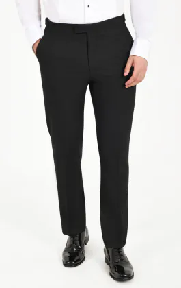 Pantalon Noir, Bande Satin Sur Les Côtés