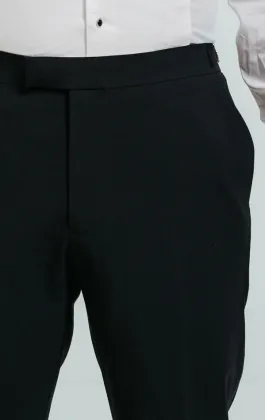 Pantalon bleu marine bande satin sur les côtés