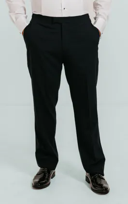 Pantalon bleu marine bande satin sur les côtés