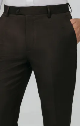 Pantalon de costume sergé marron