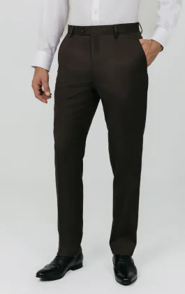 Pantalon de costume sergé marron