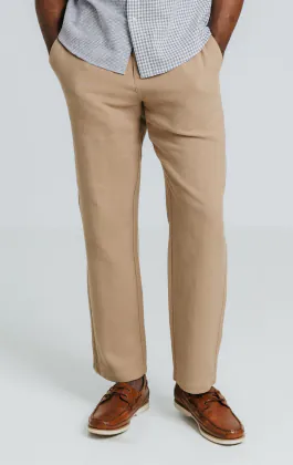 Pantalon en sergé de lin beige