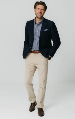 Pantalon décontracté en velours côtelé beige