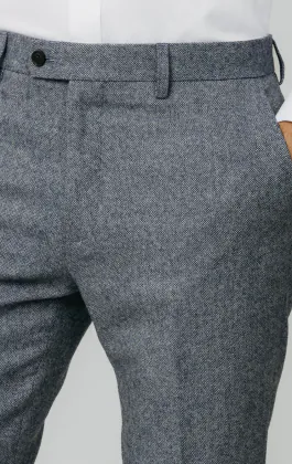 Pantalon de costume tweed Donegal bleu
