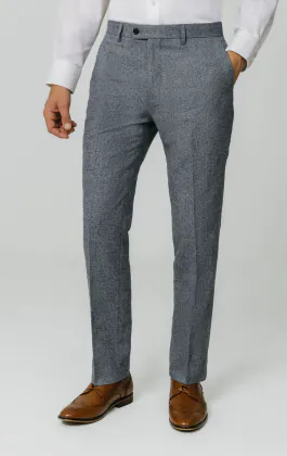 Pantalon de costume tweed Donegal bleu