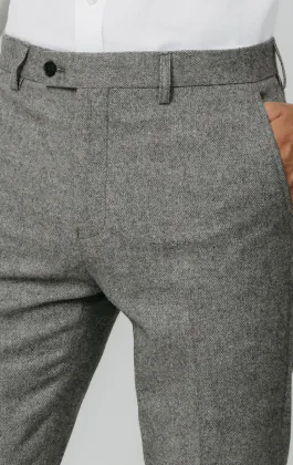 Pantalon de costume tweed Donegal gris clair