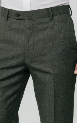 Pantalon de costume tissée en vert