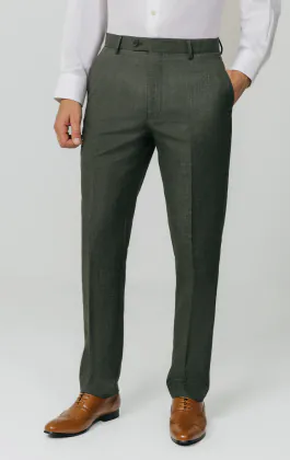 Pantalon de costume tissée en vert