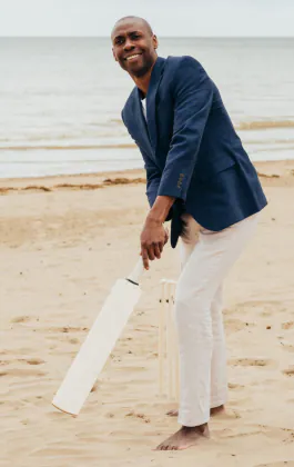 Pantalon en lin couleur crème