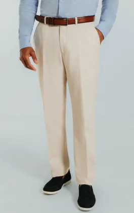 Pantalon en lin couleur crème