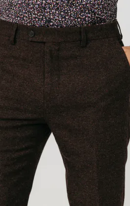 Pantalon tweed Donegal bordeaux