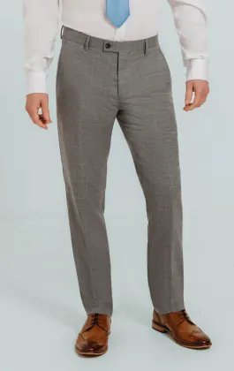 Pantalon de costume à carreaux gris clair
