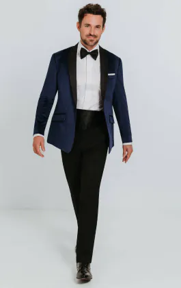 Smoking velours coupe slim bleu marine
