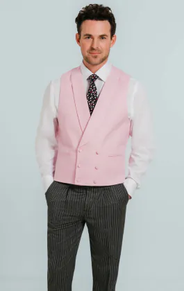 Gilet de jaquette rose pastel croisé à col châle