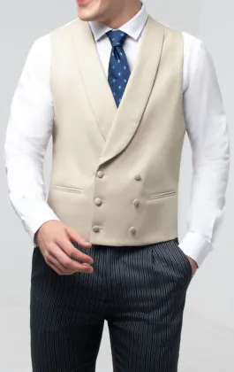 Gilet de jaquette croisé à col châle doré/chamois
