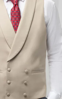 Gilet de jaquette de luxe 100% laine doré/chamois croisé