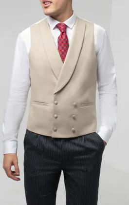 Gilet de jaquette de luxe 100% laine doré/chamois croisé